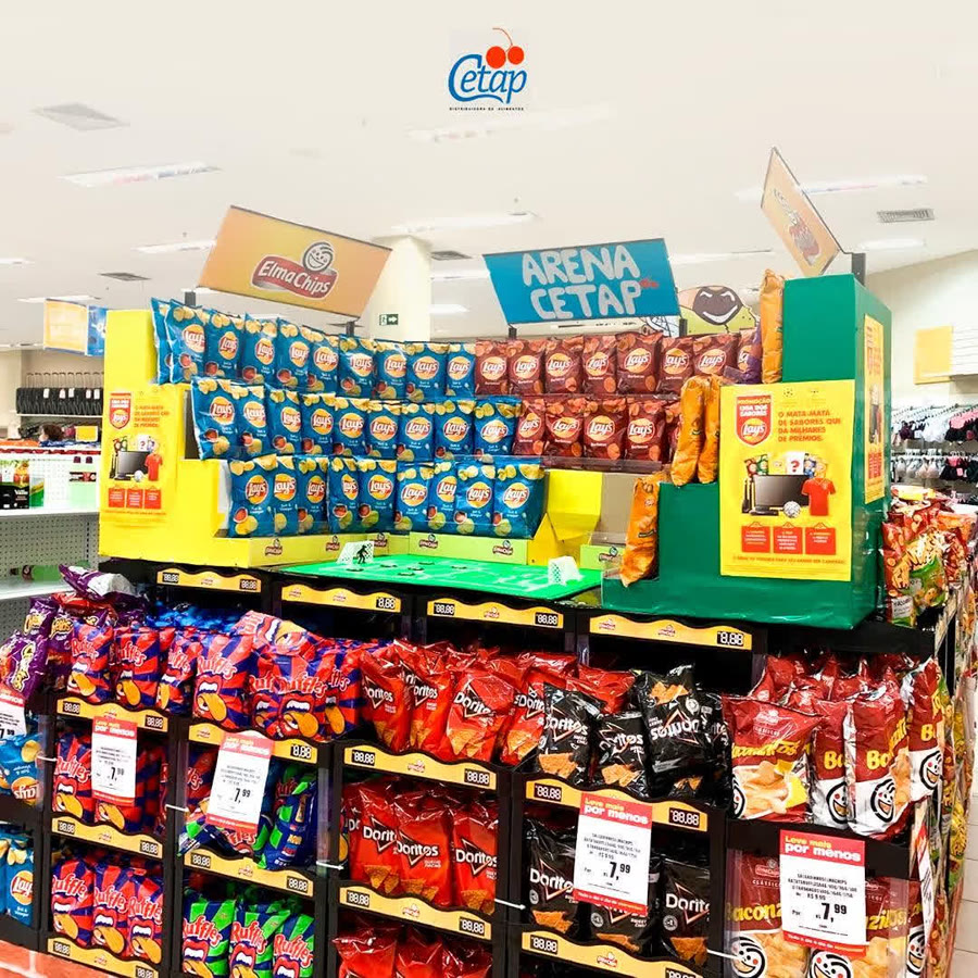 Ação de merchandising em gôndola de supermercado